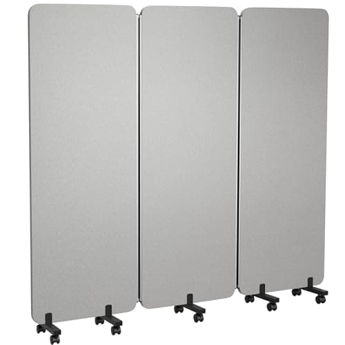 KERRAM 3-Panel Foldable Office Partition with Wheels